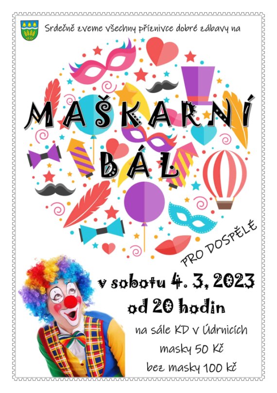 MAŠKARNÍ BÁL PRO DOSPĚLÉ